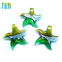 Fashion Starfish Mixed Silver Foil and Gold Dust Lampwork Glass Pendants